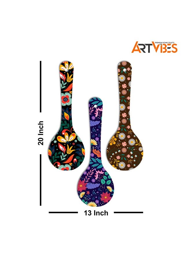 آرتفيب حامل حائط خشبي من Artvibes Madhubani Art للمنزل | المكتب | غرفة المعيشة | هدية | عناصر ديكور حديثة | ديكور حائط المطبخ | عناصر ديكور منزلي معلقة (Wh_5001N)، مجموعة من 3 قطع - Image 5