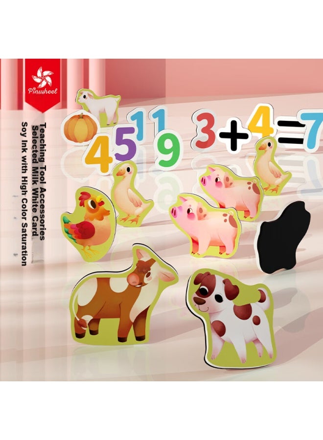 Pinwheel Ten-grid Array Math Teaching Aid, Magnetic Early Childhood Education Number Sense Enlightenment, Addition And Subtraction Tool, Farm Counting Game - Image 4