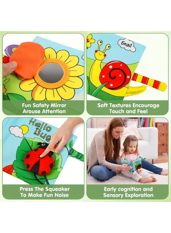 Soft Touch & Feel Crinkle Book for Infants – 3D High Contrast Educational Toy with Tropical Animal Designs, Non-Toxic Fabric, Interactive Sound and Movement, Perfect for Tummy Time, Bath Time, and Baby Shower Gift for Boys & Girls 0-36 Months  - Image 5