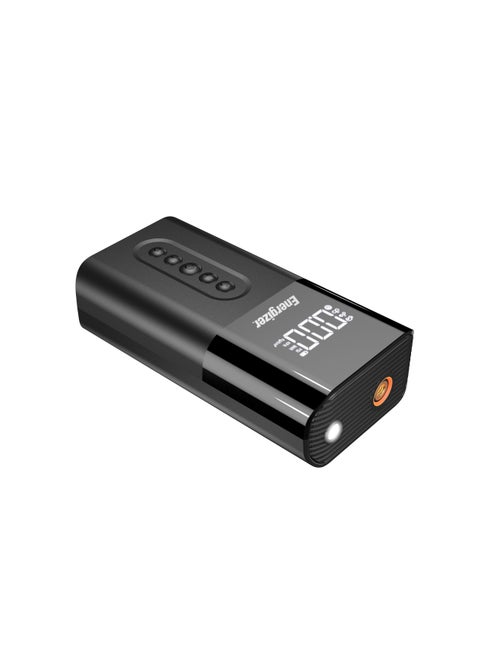 Portable Air Compressor, 4 Working Modes - Car/Bike/Motorcycle/Ball, 4 Nozzles, 6000 mAh Power Bank Capacity, LCD Display, Black