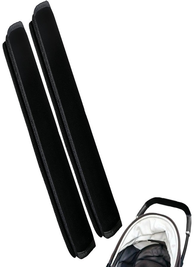 Anglepingping 2 Pack 13.38 * 5.51in Armrest Handle Cover,Universal Pushchair Protector Handlebar Sleeve Bumper,Dust Proof Handle Accessories Removable Fabric Pushchair Case Grip Bar Replacement Covers(Black) - Image 1
