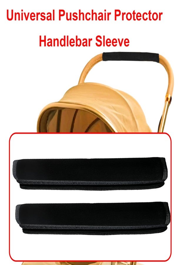 Anglepingping 2 Pack 13.38 * 5.51in Armrest Handle Cover,Universal Pushchair Protector Handlebar Sleeve Bumper,Dust Proof Handle Accessories Removable Fabric Pushchair Case Grip Bar Replacement Covers(Black) - Image 5