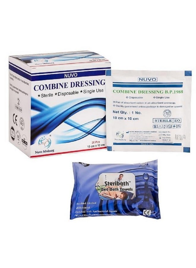 NUVO MEDSURG Sterile Combine Dressing Pad 10 Cm X 10 Cm - 20 Pcs  - Image 1