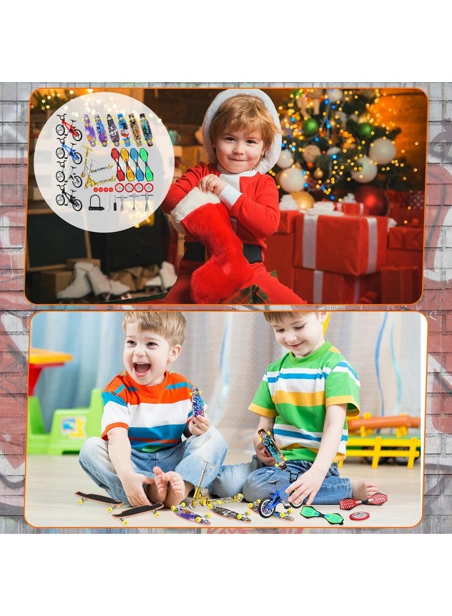 سكايليتي مجموعة ألعاب أصابع صغيرة مكونة من 31 قطعة للأولاد والبنات تتضمن 6 ألواح تزلج أصابع، 4 دراجات أصابع، 2 سكوتر صغير، 4 لوح تأرجح، 8 عجلات متطابقة، 7 ملحقات أدوات، لعبة تعليمية مفضلة للحفلات (رواية) - Image 5