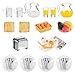 simarro Miniature Dollhouse Breakfast Accessories 46 Pcs 112 Scale Mini Toast Machine Bread Milk Eggs Cups Fruits Plates Fork Spoons Drink for Dollhouse Kitchen Scene and Cake Topper Decor - Image 2