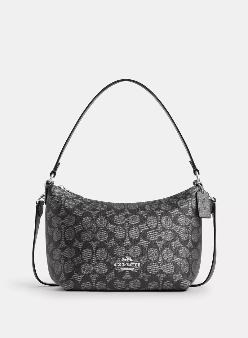 coachoutlet Coach Zip Top Shoulder Bag In Signature Canvas  - Image 1