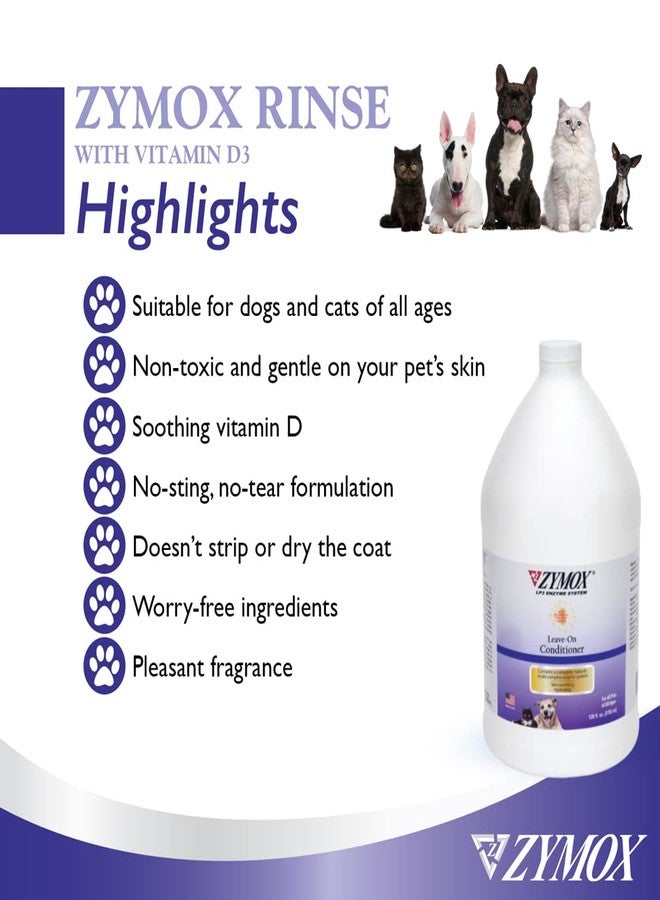 ZYMOX Leave-in Conditioner with Vitamin D3 for Cats & Dogs, 1gal - Image 3