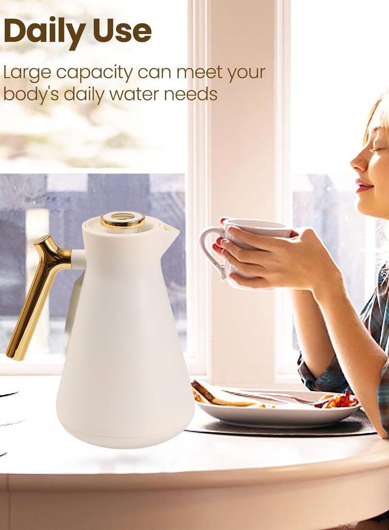 PHISMA 2-Piece Coffee And Tea Vacuum Flask White/Gold1 Liter - Image 3