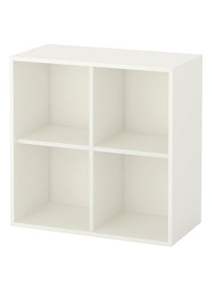 Wall Mounted Shelving Unit W 4 Comp White 70X35X70 Cm