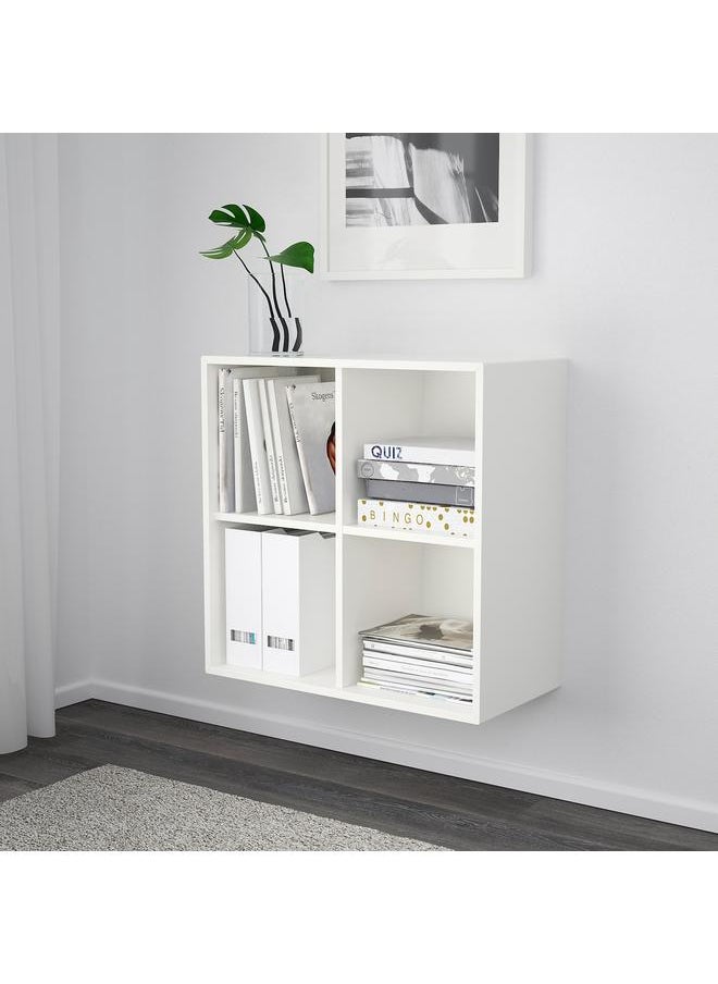 erorex - Wall Mounted Shelving Unit W 4 Comp White 70X35X70 Cm - Image 1