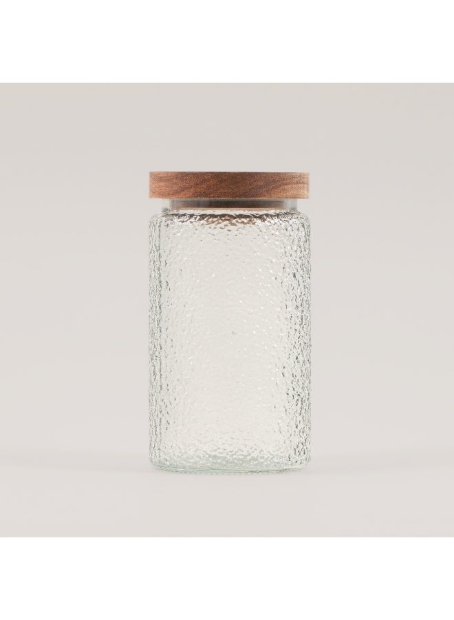 ALBERTO مجموعة 3 قطع من حاويات الزجاج مع أغطية خشبية من الأكاسيا - Image 2