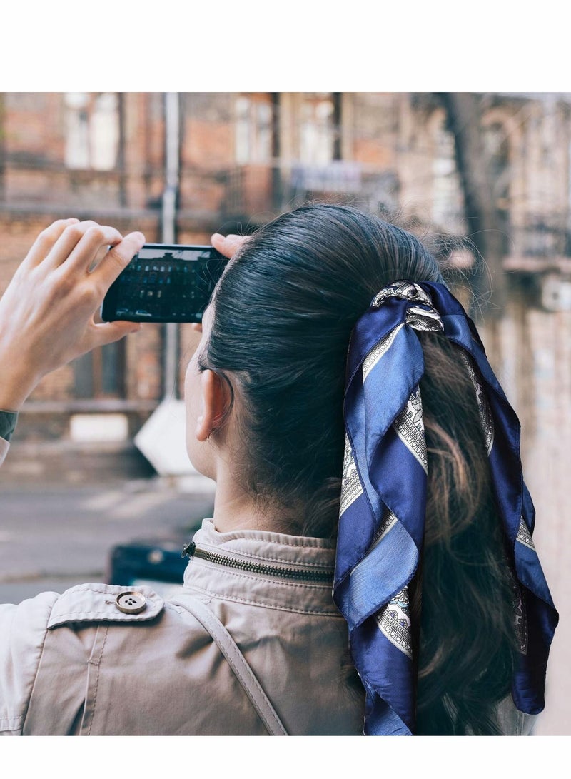 KASTWAVE Satin Silk Head Scarves, 4PCS Square Feeling Scarf Boho Hair Bandanas for Women Sleeping Headscarf Bundle(60 x 60cm) - Image 5