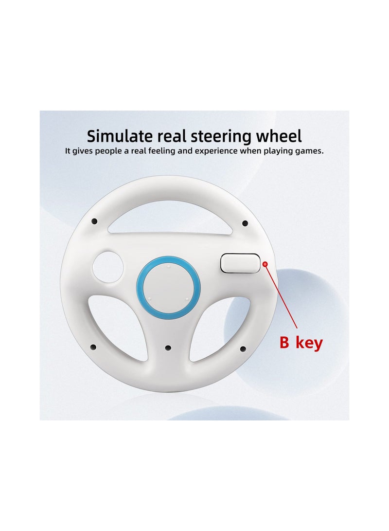 Steering Wheel for Nintendo Wii and Wii U Remote Controller, 2 Pack Racing Wheels Games Accessories for Mario Kart, Game Controller Wheel for Nintendo Wii Remote Game (White) - Image 4