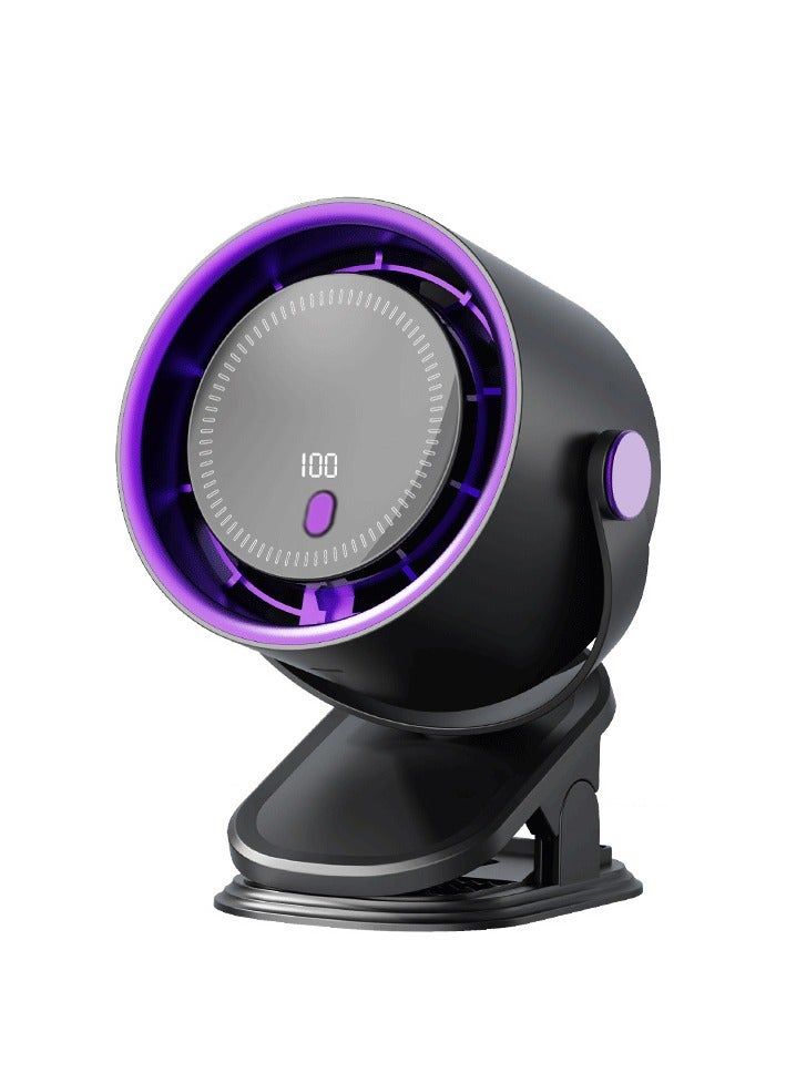 زيتيك مروحة ملقطية بسرعة 100 مع شاشة ذكية وبطارية كبيرة السعة، مروحة تدوير عالية السرعة، مُوزع هواء فائق الهدوء، 7 شفرات تبريد توربو، مناسبة للمكتب، غرفة النوم، التخييم والسفر - Image 1