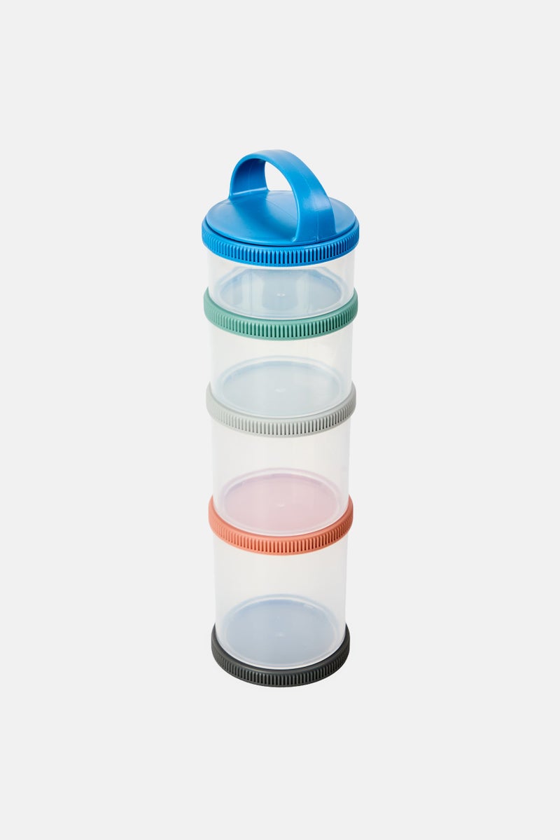 Alta 4 Pieces Snack Stack Plastic Container Set, Multicolor - Image 1