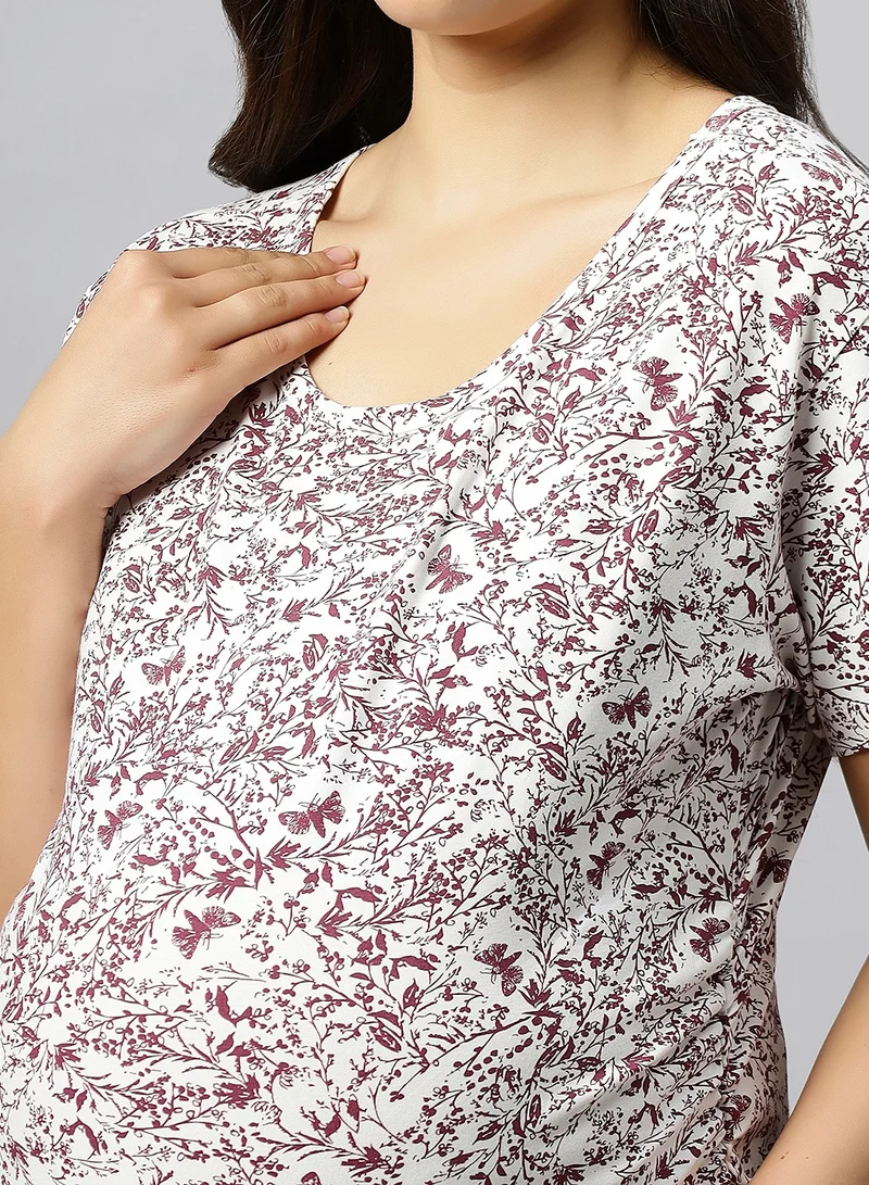TUMMY Floral Maternity Dress