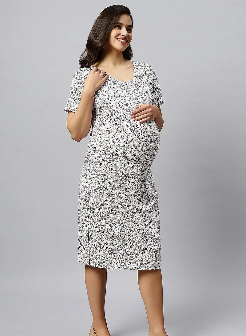 TUMMY Floral Maternity Dress