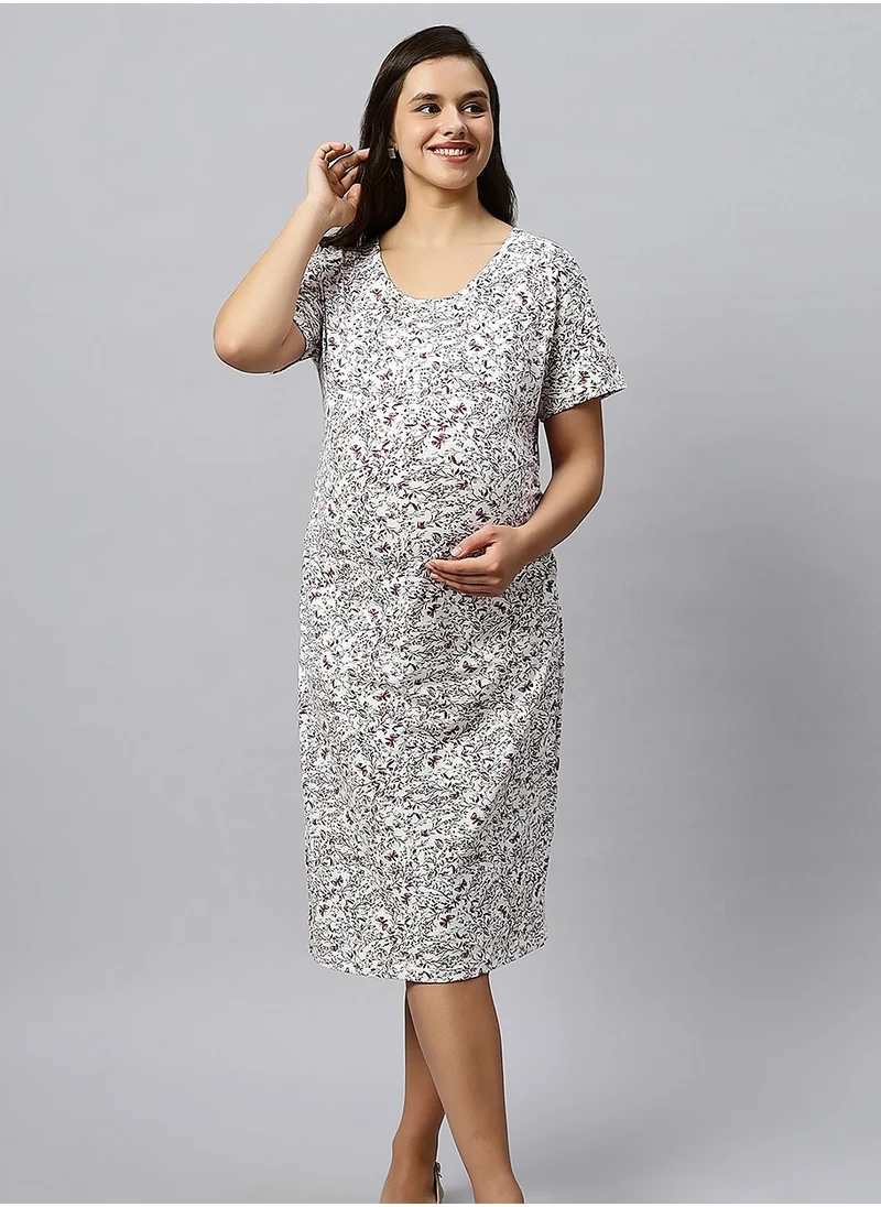 TUMMY STRACHABLE ORGANIC MATERNITY DRESS