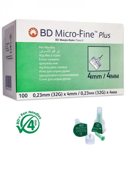 Micro-Fine Plus Insulin Pen Needle 32G X 4Mm 100 Pieces