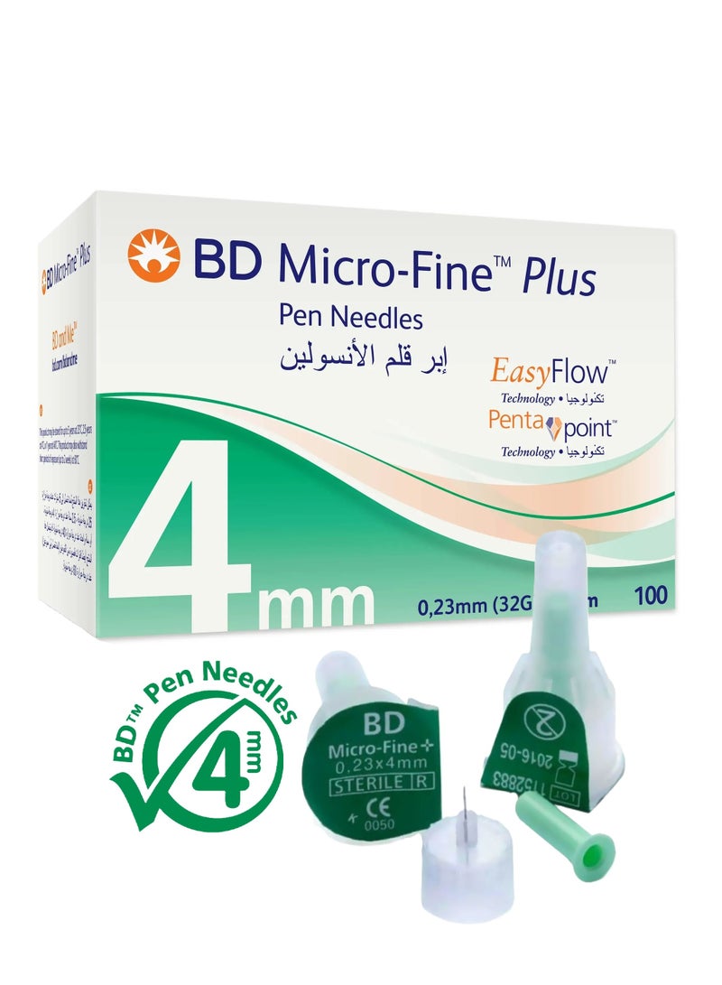 BD Micro-Fine Plus Insulin Pen Needle 32G X 4Mm 100 Pieces - Image 1