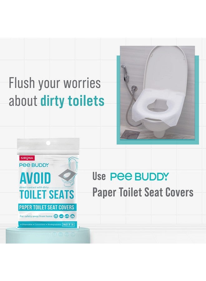 PEE BUDDY Disposable Toilet Seat Covers - 30 Sheets | No Direct Contact with Unhygienic Seats| Easy To Dispose| Nature Friendly| Must Have For Women and Men - Image 2