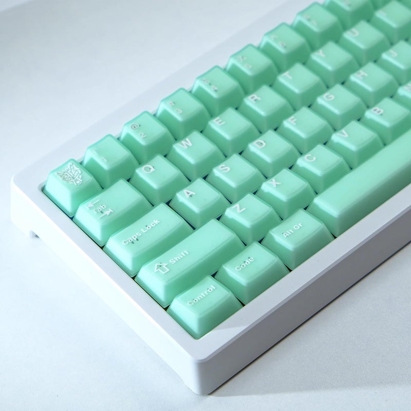 Sumgsn 114 Keys Translucent Keycaps Cherry Profile PBT Doubleshot Green Keycaps Set Fit for 60% 65% 75% Cherry Mx Switches Mechanical Keyboards - Image 1