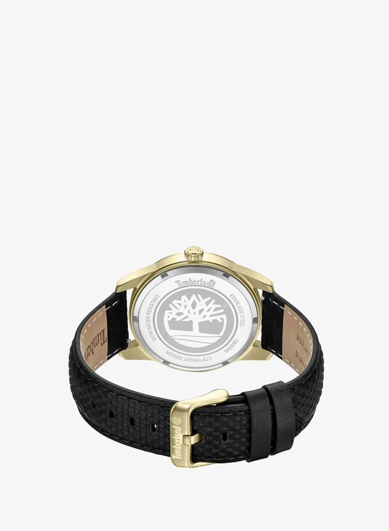 Timberland black Men's Jahscepi Green Dial Leather Strap Analog Watch for Men, 42mm for Men | Best Price UAE