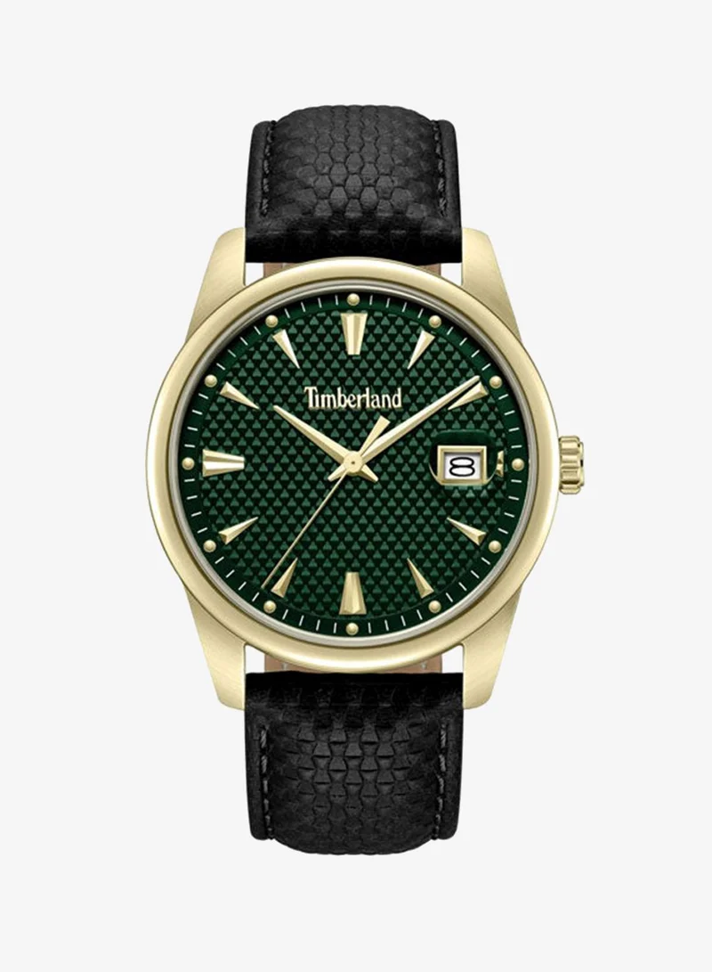 تمبرلاند Jahscepi Green Dial Leather Strap Analog Watch for Men, 42mm