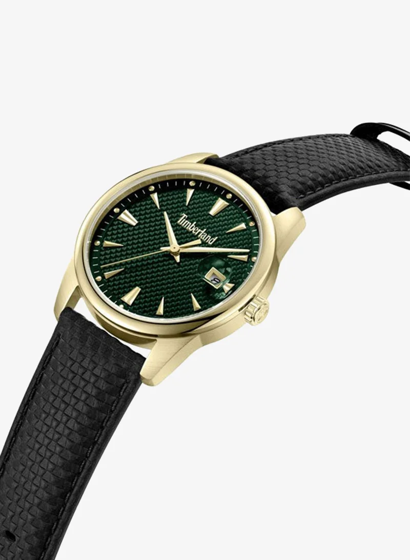 تمبرلاند Jahscepi Green Dial Leather Strap Analog Watch for Men, 42mm