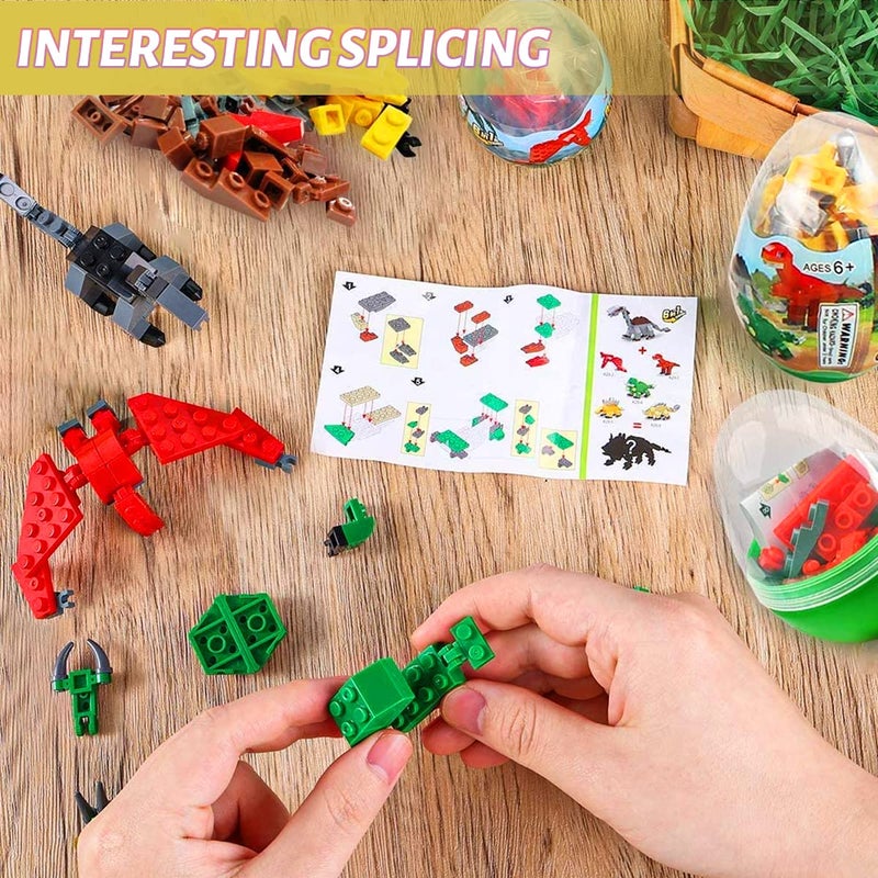 LEBOCADO Mini Building Block Sets,12 Pack Dinosaur Toys Building Blocks, 6 in 1 STEM Toys Eggs Building Sets, Party Favors for Kids Goodie Bags Prizes Birthday - Image 5
