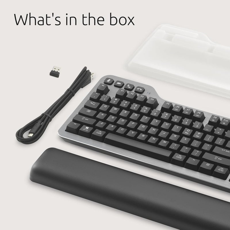 Kensington Kensington MK7500F Silent Mechanical Keyboard  Full Size Wireless Backlit Rechargeable Battery Customizable Keys SpillProof Includes Wrist Rest Windows  macOS - Image 5