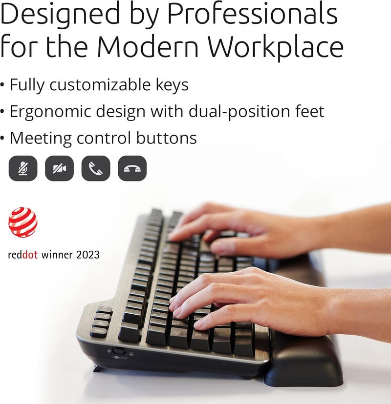 Kensington Kensington MK7500F Silent Mechanical Keyboard  Full Size Wireless Backlit Rechargeable Battery Customizable Keys SpillProof Includes Wrist Rest Windows  macOS - Image 2