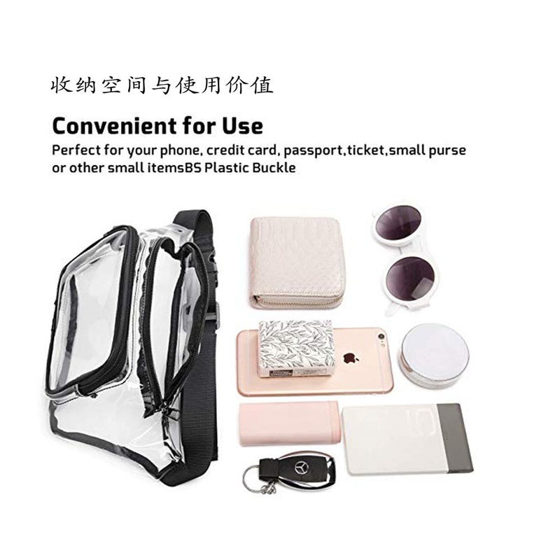 PVC Transparent Waist Bag Outdoor Sports Waist Bag Waterproof Drifting Fitness Travel Shoulder Crossbody Storage Bag - Image 5