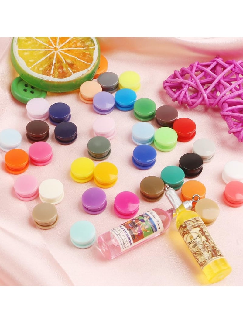 Excefore - 240 Sets Resin Snaps Buttons, No-Sew T5(12mm) Resin Plastic Snaps Button, Suitable for Crafts Cloth, Leather, Rain Coat, Bibs - Image 1