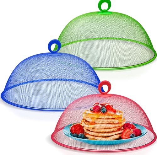 Affordable Metal Mesh Screen Food Cover Tent Umbrella 1075 inch Reusable Outdoor Picnic Food Covers Mesh Food Cover Net Keep Out Flies Bugs Mosquitoes 3 Pack Green Blue Red 