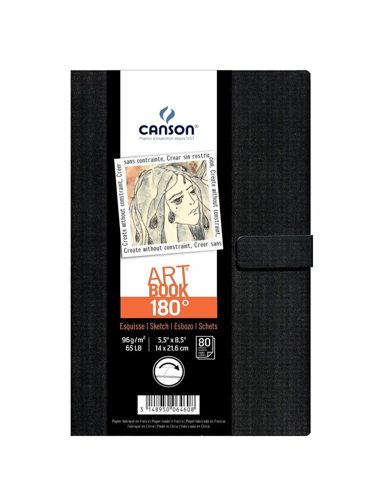 CANSON Canson 180 Degree Art Book Paper Pad, Hardbound, 5.5 x 8.5 Inch