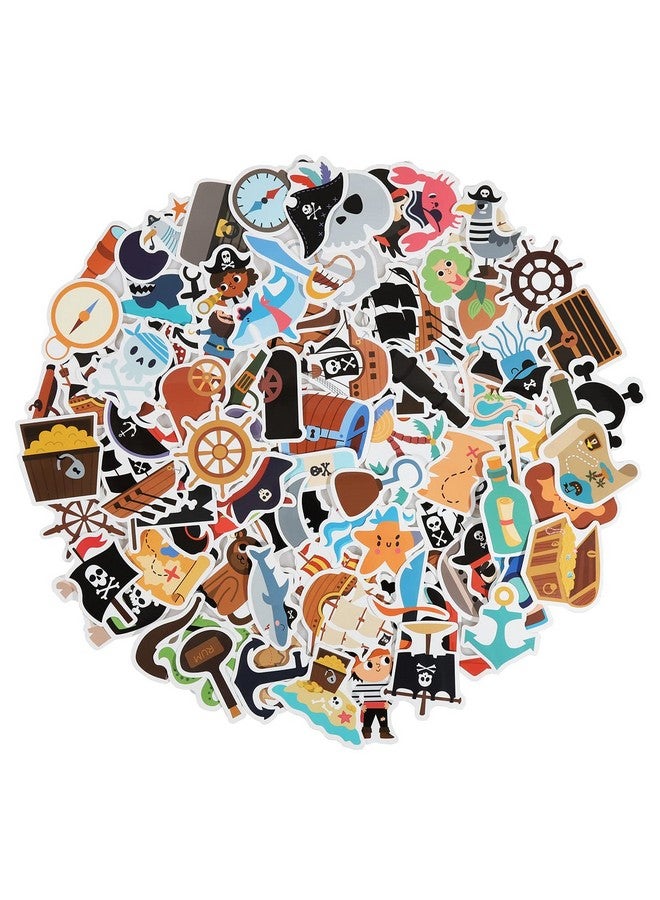 Cleverplay 100 Pack Pirate Stickers Pirate Party Favors Decorations Waterproof Stickers For Water Bottle Laptop Computer Phone - Image 2