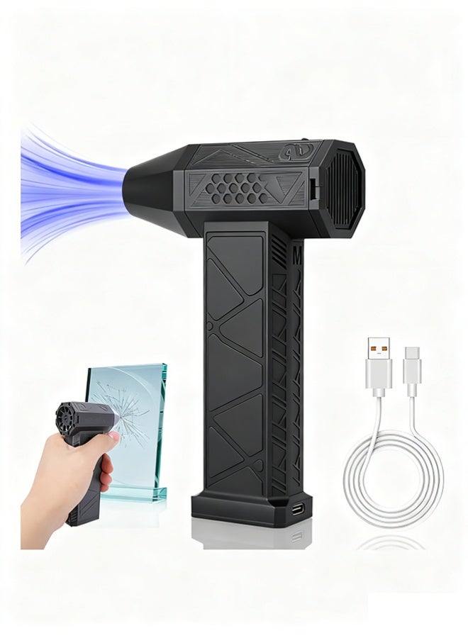 YelaJoy Mini Jet Dry Blower, 130000RPM Cordless Handheld Powerful Brushless Motor with High Speed Turbofan, 3 Speed Adjustments, Adjustable Speeds and Rechargeable,Portable Air Duster for PC Car Outdoor(Black) - Image 1