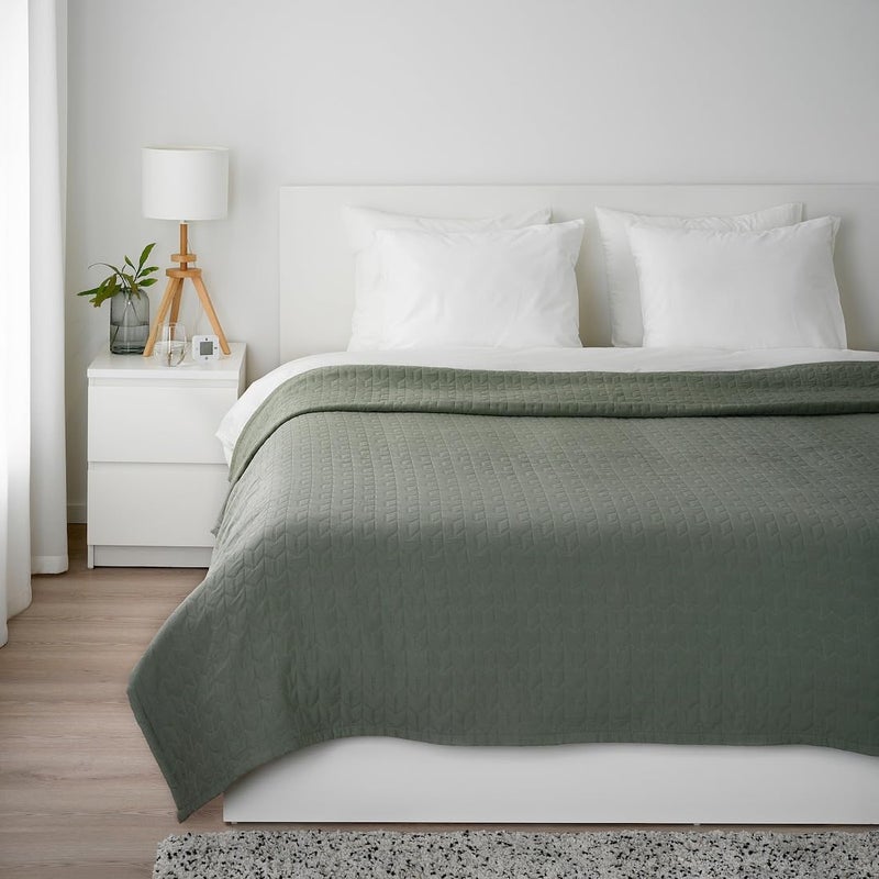 JENIFO JENIFO KLAX Bedspread 230x250 cm 91x98 Green Super Soft Quilted Cotton Coverlet Lightweight Breathable Throw Blanket Cozy Elegant Bedding for Home Hotels - Image 3
