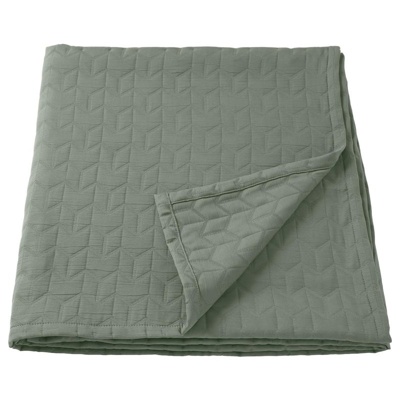 JENIFO JENIFO KLAX Bedspread 230x250 cm 91x98 Green Super Soft Quilted Cotton Coverlet Lightweight Breathable Throw Blanket Cozy Elegant Bedding for Home Hotels - Image 1