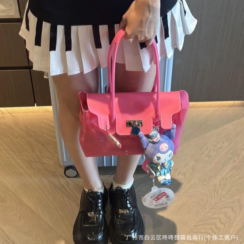Korean Style Small Jelly Firkin Bucket Bag Handbag Shoulder Bag for Women - Image 4