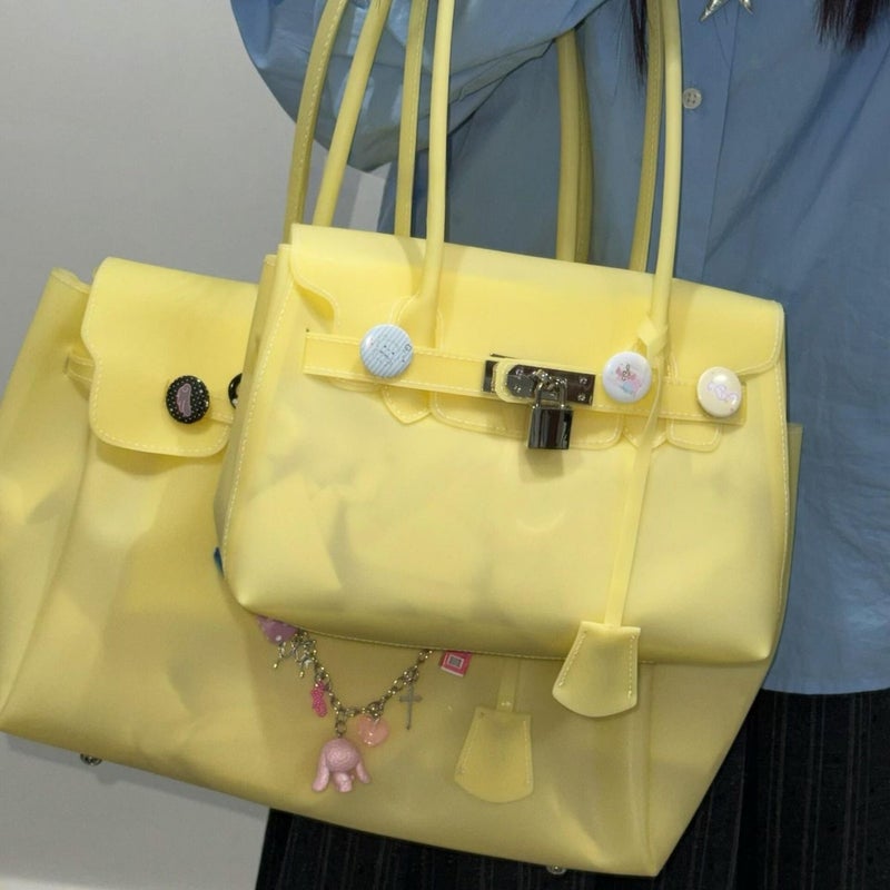 Korean Style Small Jelly Firkin Bucket Bag Handbag Shoulder Bag for Women - Image 3