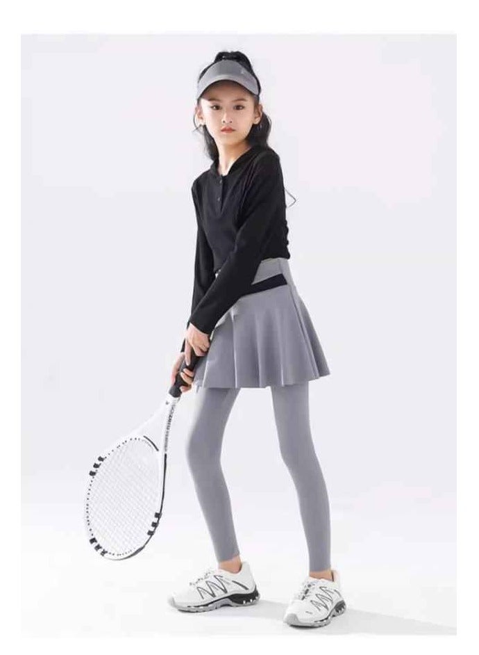 Children's Quick Drying Clothes Yoga Badminton Tennis Training Hooded Long Sleeved Sports Suit  - Image 5