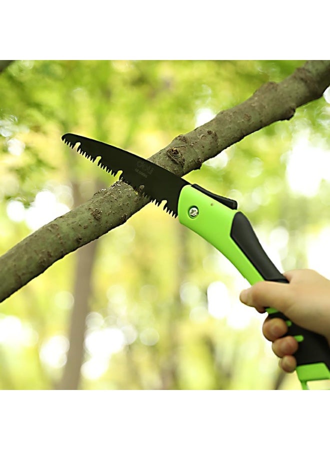 Deli 170mm Folding Saw - High-Quality Green Pruning Saw with Safety Lock - Compact & Portable Wood Cutting Tool - Image 2