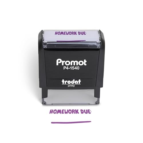 Promot Teacher Stamps for Classroom - Homework Due Self-Inking Motivational Stampers for Kids - Homeschool & School Grading Tool - Useful Teacher Gifts - Encouraging School Stamps for Teachers - Image 1