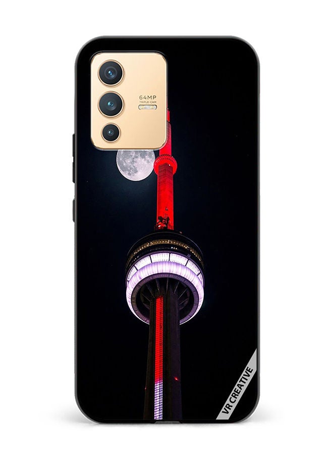VR CREATIVE Protective Case Cover For Vivo V23 5G Cn Tower Light up Red Design Multicolour - Image 1