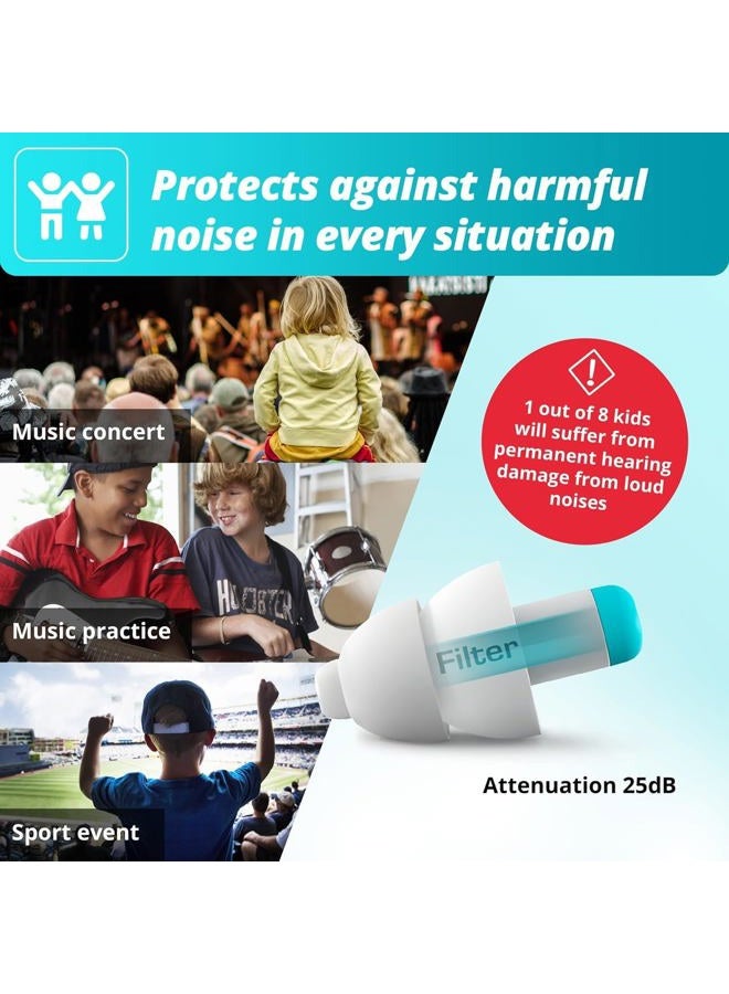 Alpine Pluggies Kids Ear Plugs for Small Ear Canals – Noise Cancelling Earplugs for Kids Age 5-12 Multifunctional Hearing Protection for Flying and Swimming - Hypoallergenic Reusable Filter Earplugs - Image 2