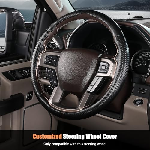 Aimato Steering Wheel Cover for Ford F150 20152020F250 20172021F350 20172021F450 20172021F550 20172021Ford Expedition 20182021 Customfit Car Steering Wheel Cover for Ford Steering Wheel Protector - Image 3