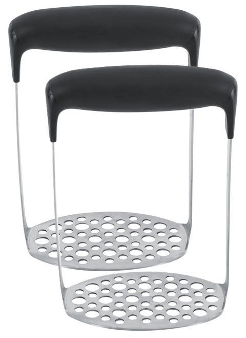 2 Pieces Potato Masher Good Grips Compact Smooth Potato Masher with Horizontal Handle