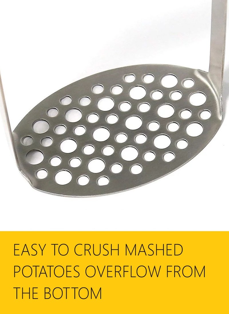 Generic - 2 Pieces Potato Masher Good Grips Compact Smooth Potato Masher with Horizontal Handle - Image 1